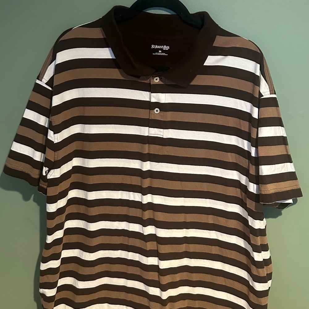 St. John's Bay men’s 100% Cotton polo shirt athletic golf preppy classic
